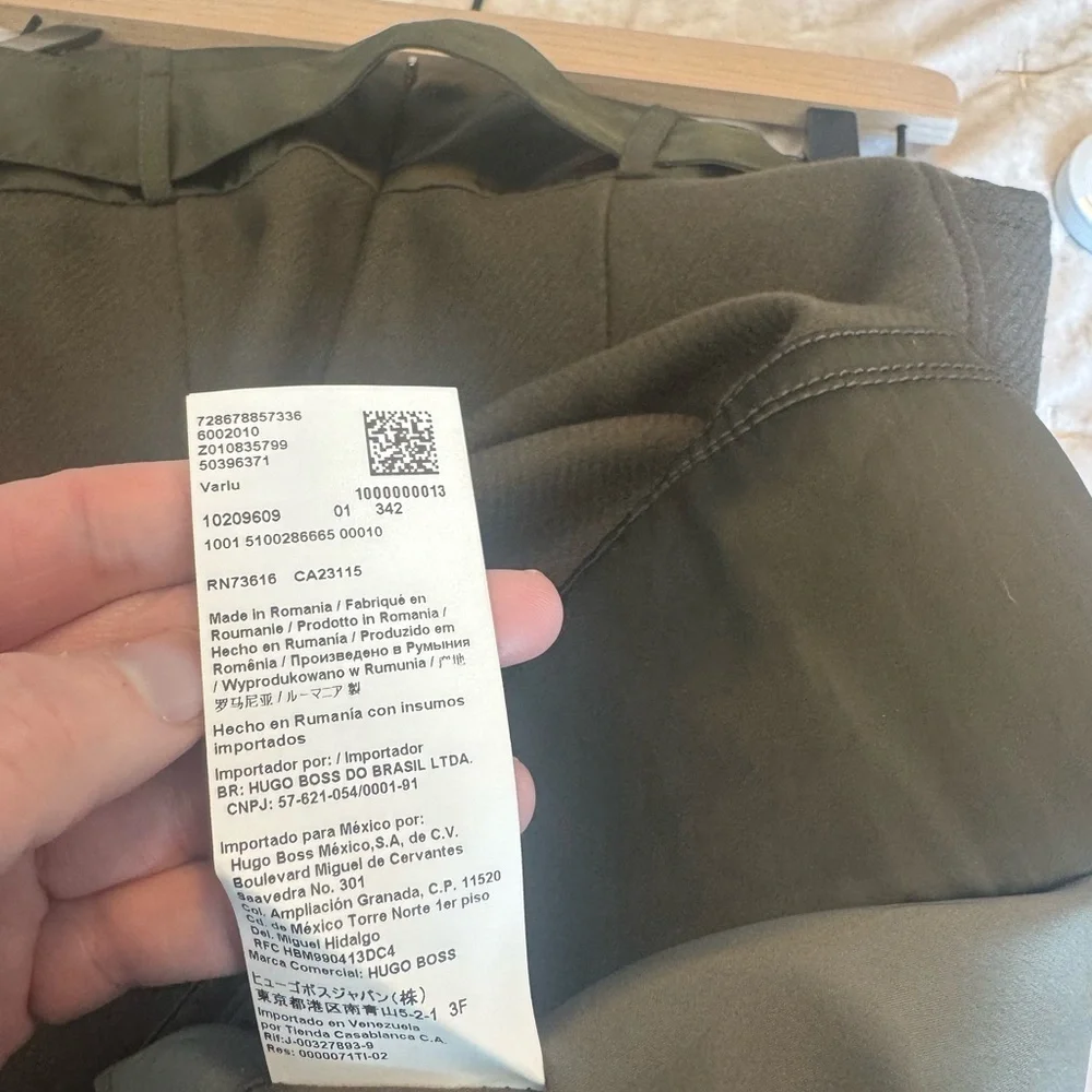 Hugo Boss Olive Green Wool Blend Skirt